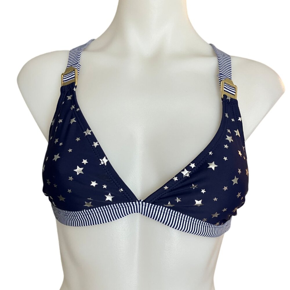 So 411 Navy Stars Girls size XL Swim Bikini Top XL